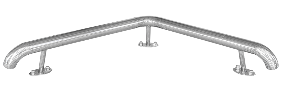 esempio di paracolpi con angolo interno in acciaio inox linea blues