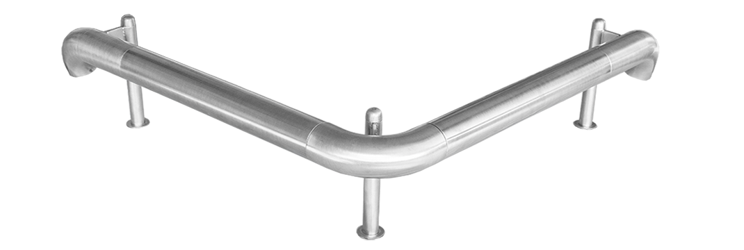 esempio di paracolpi rettilineo in acciaio inox, linea funky